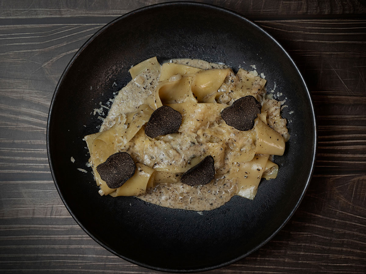 Pappardelle pasta with Fresh Truffle and Parmesan Cheese